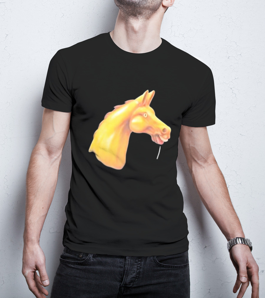 Andrew Garfield Horse What's The Rush Black Shirt Colorful Horse Head T-Shirt