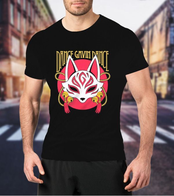 Dance Gavin Dance Kitsune Fox Mask With Bells T-Shirt