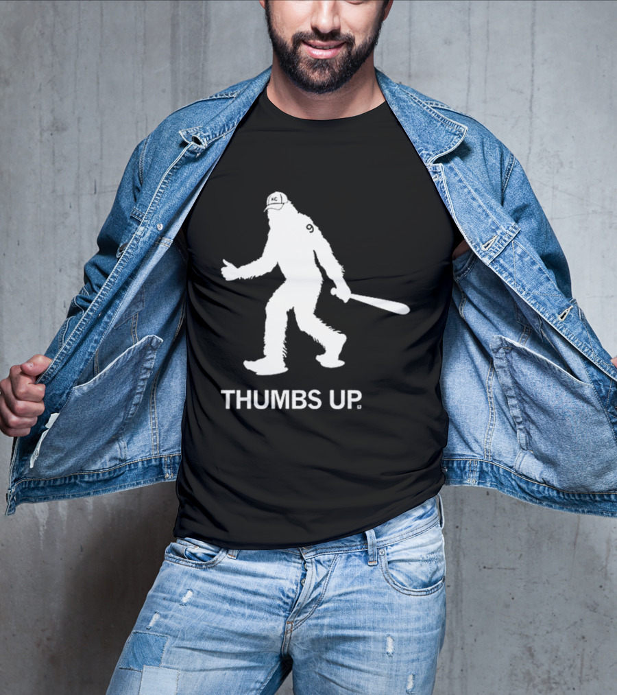 Raygunsite KC Bigfoot Thumbs Up With Baseball Bat T-Shirt