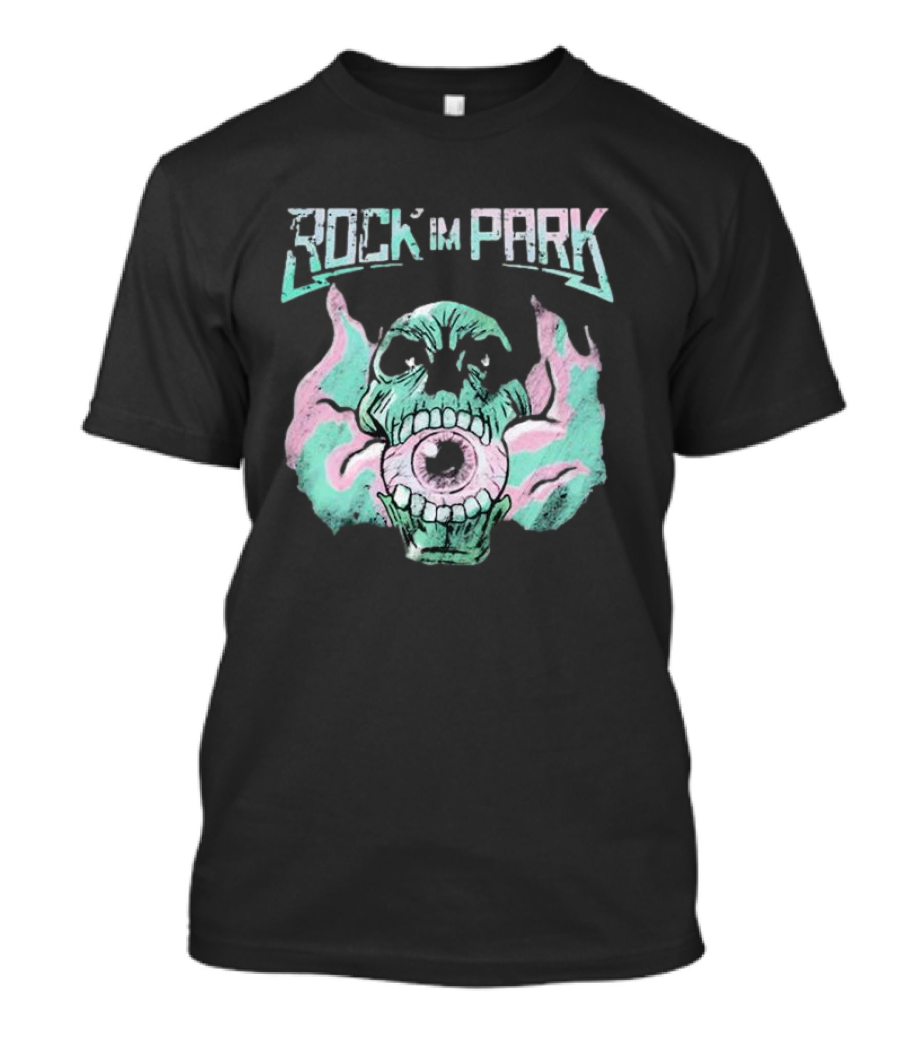 Rock Im Park Smoke Skull Flaming Eyeball T-Shirt