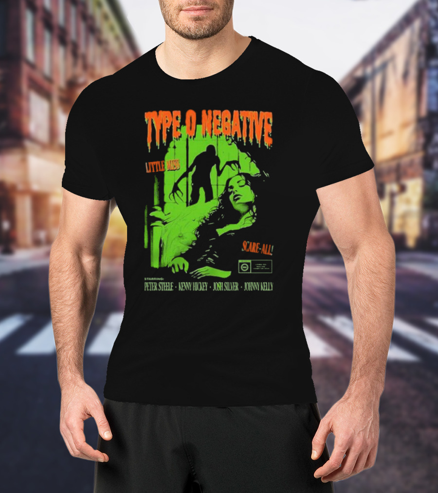 Type O Negative Little Miss Scare-All Horror Starring Peter Steele Kenny Hickey Josh Silver Johnny Kelly T-Shirt