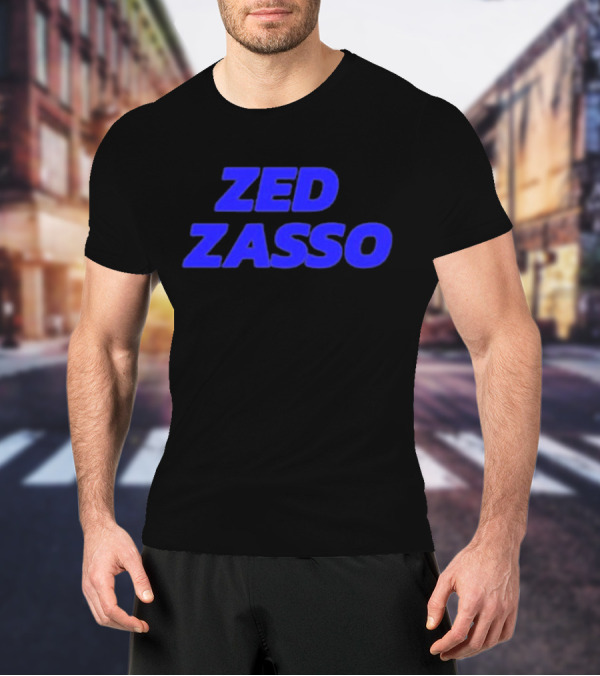 Zed Zasso Bold Blue Lettering T-Shirt