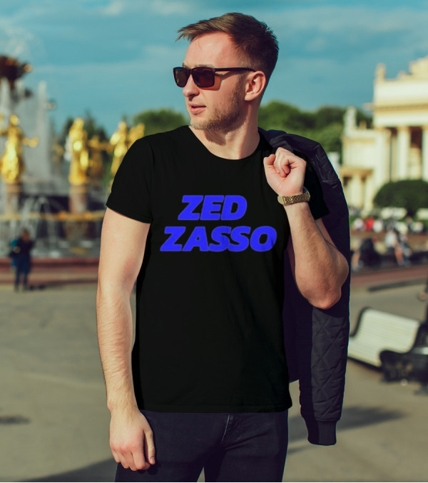 Zed Zasso Bold Blue Lettering T-Shirt