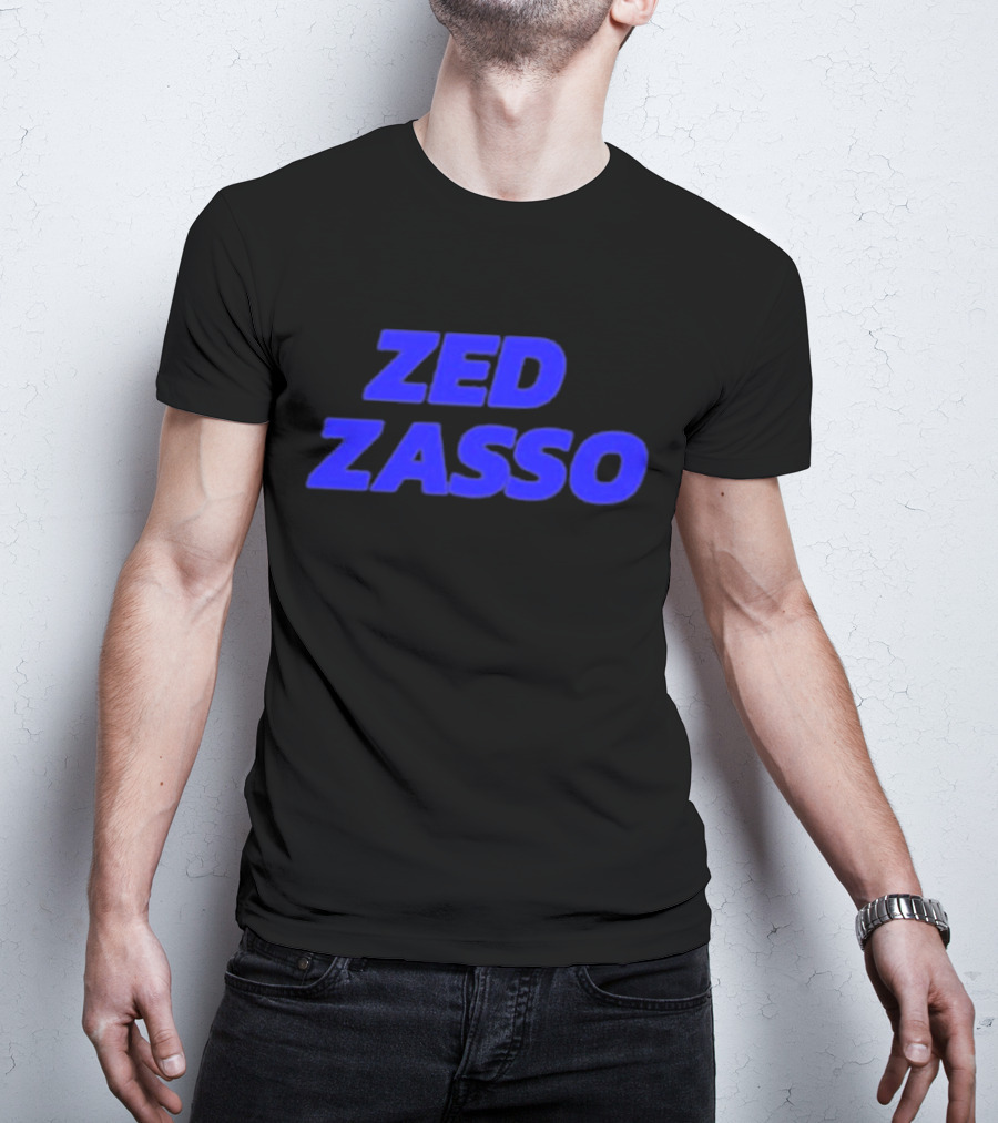 Zed Zasso Bold Blue Lettering T-Shirt
