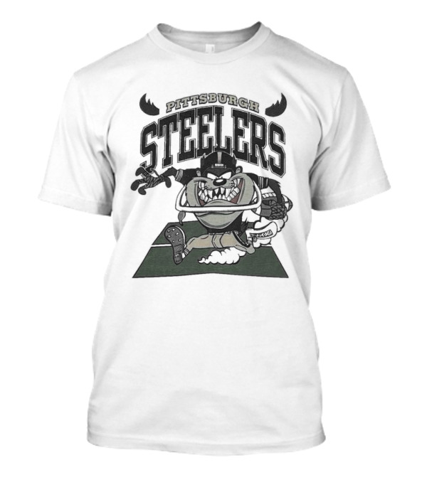 Pittsburgh Steelers Looney Tunes Taz 90s NFL Football T-Shirt