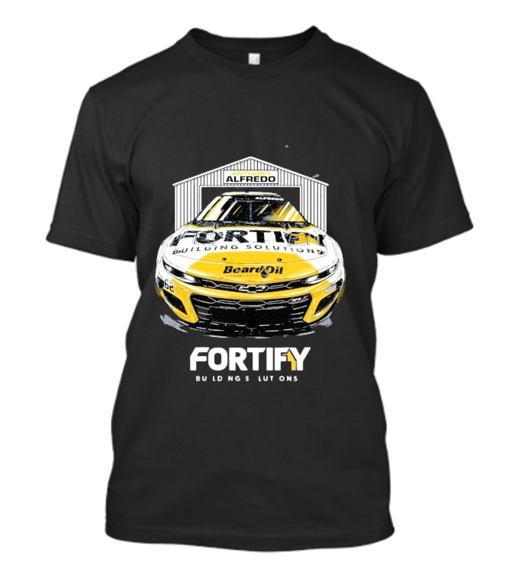 Anthony Alfredo Fortify Building Solutions Beard Oil Racing Car T-Shirt