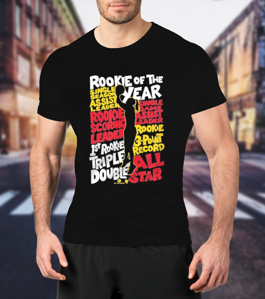 Caitlin Clark Rookie Of The Year Single Season And Game Assist Scoring Leader Triple Double 3-Point Record All Star Indiana Fever T-Shirt