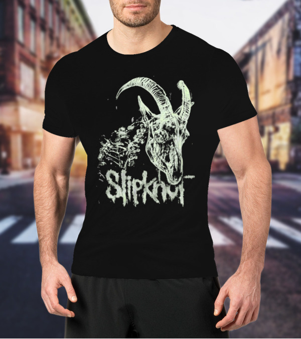 Slipknot Glow In The Dark Goat Skull Skeleton T-Shirt