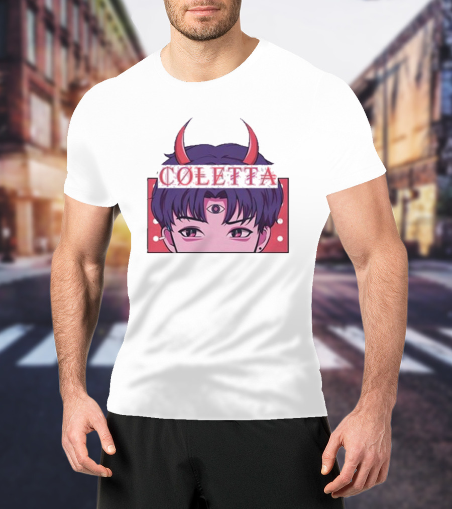 Coletta Manga Anime Third Eye Red Horns T-Shirt