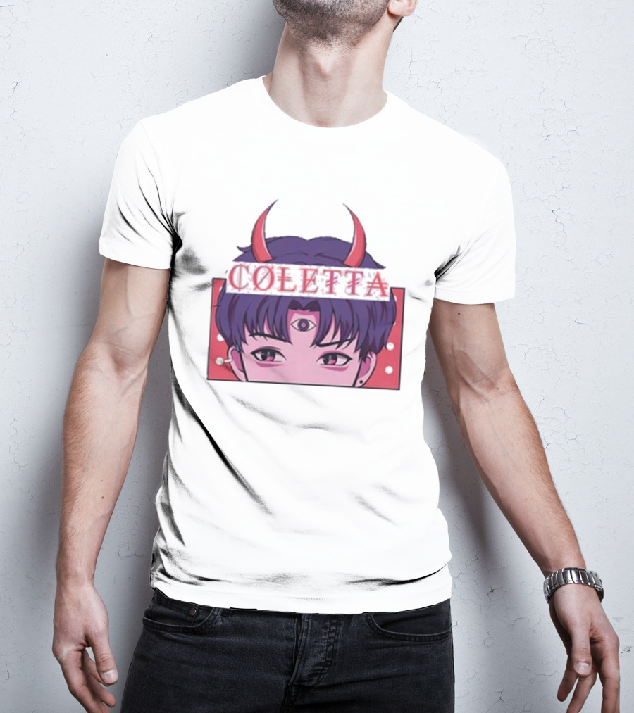 Coletta Manga Anime Third Eye Red Horns T-Shirt