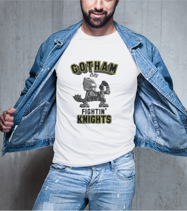 Gotham City Fightin’ Knights Batman Comic Style Armor Pose T-Shirt