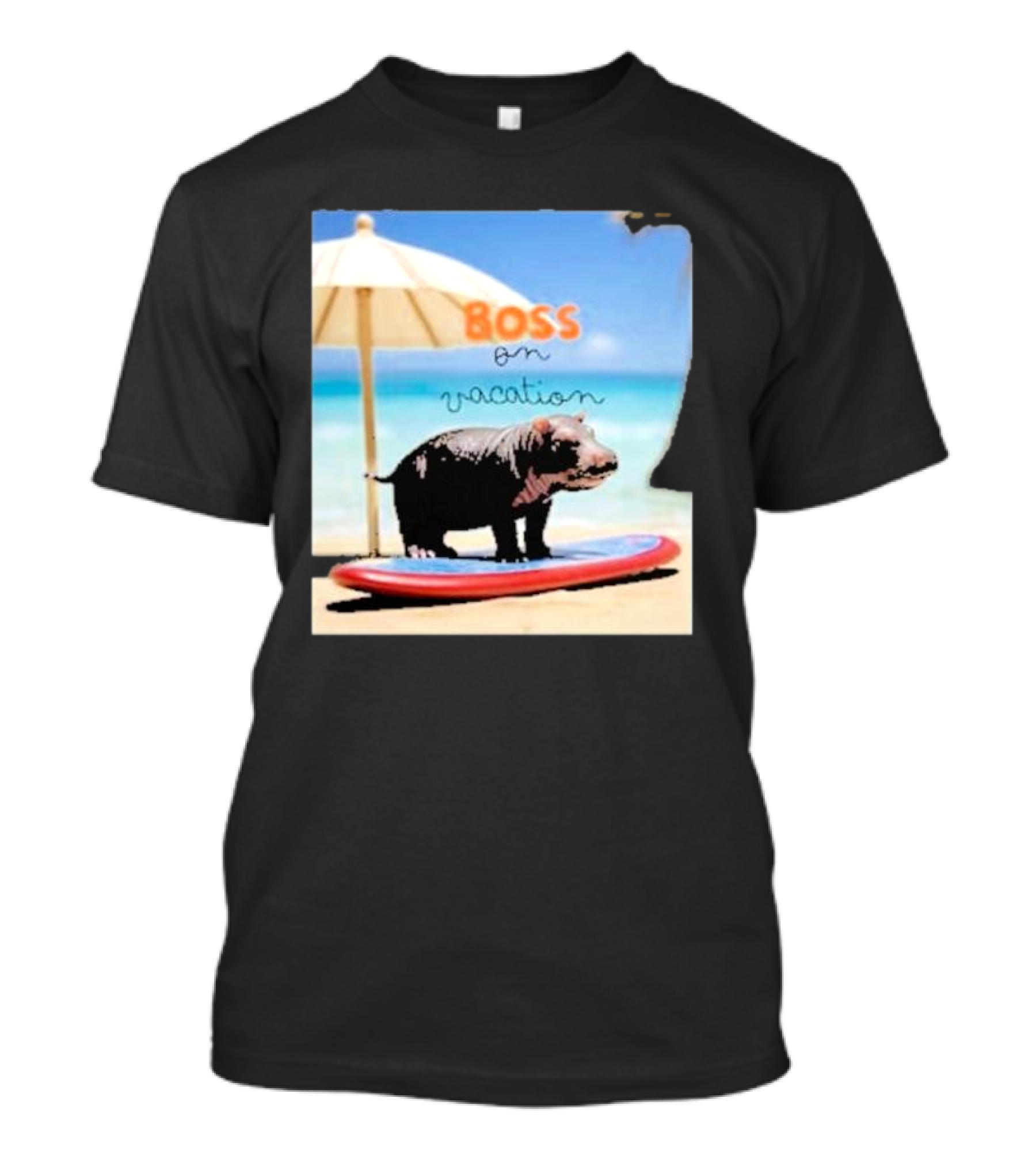 Boss On Vacation Hippo Beach Fun Series Summer T-Shirt