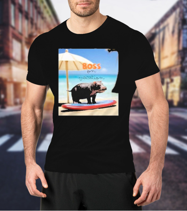 Boss On Vacation Hippo Beach Fun Series Summer T-Shirt