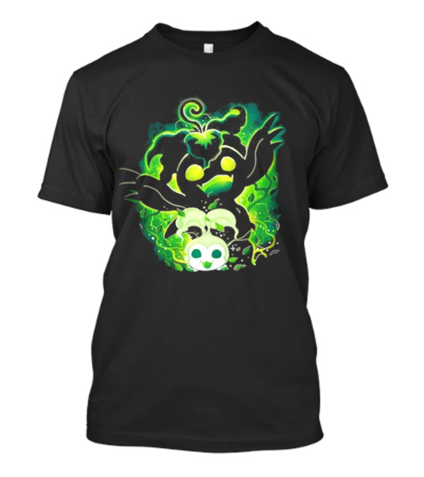 Digi Leaf Vallina Vibrant Green Creature With Gleaming Elements T-Shirt