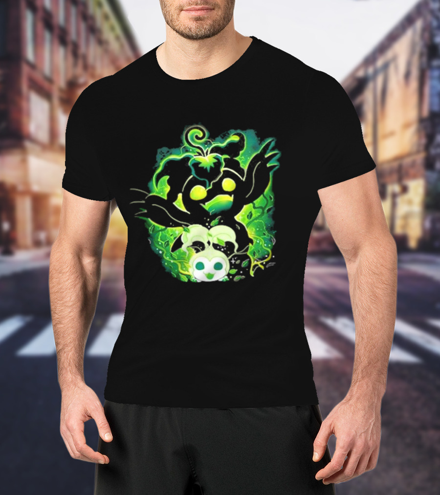 Digi Leaf Vallina Vibrant Green Creature With Gleaming Elements T-Shirt