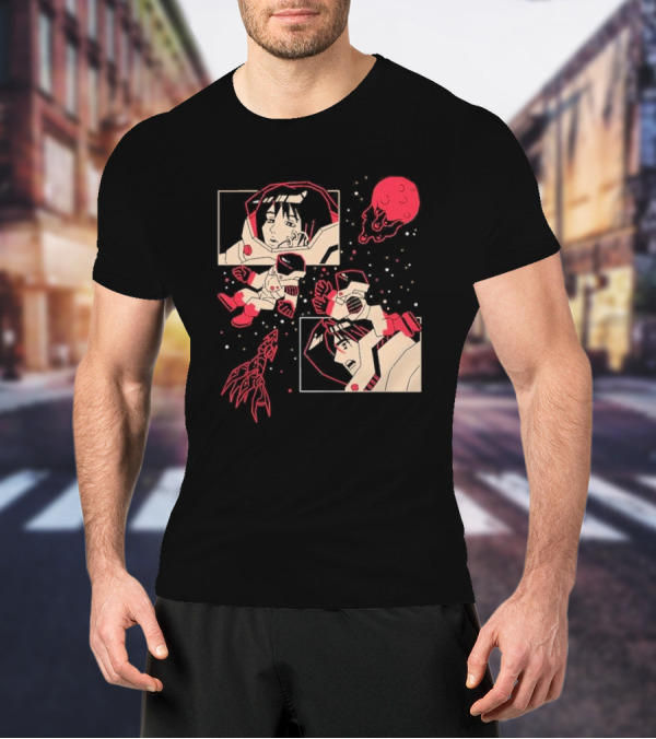 I Will Find You Wherever You Are Japu Space Comic Astronaut Red Planet T-Shirt