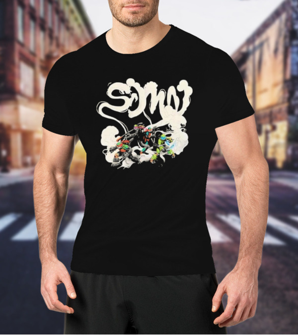 Sidemen Smoke Artistic Logo With Ninja Warrior T-Shirt