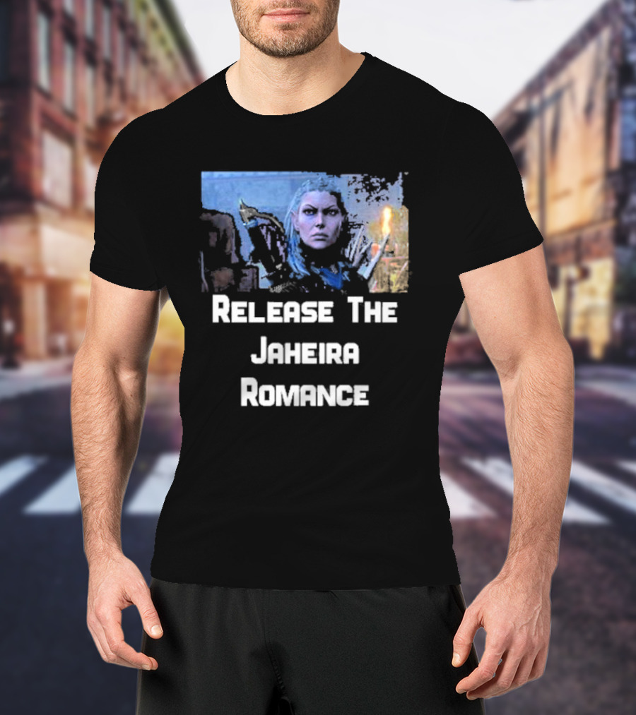 Release The Jaheira Romance Image Featuring Armor-Clad Character T-Shirt