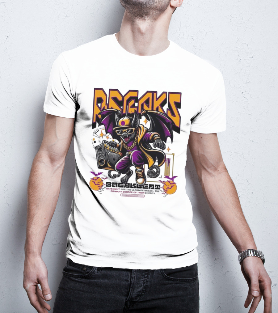 Breakbeat Bat Breaks Bats Hunt For The Ultimate Break Primary Source Of Energy T-Shirt