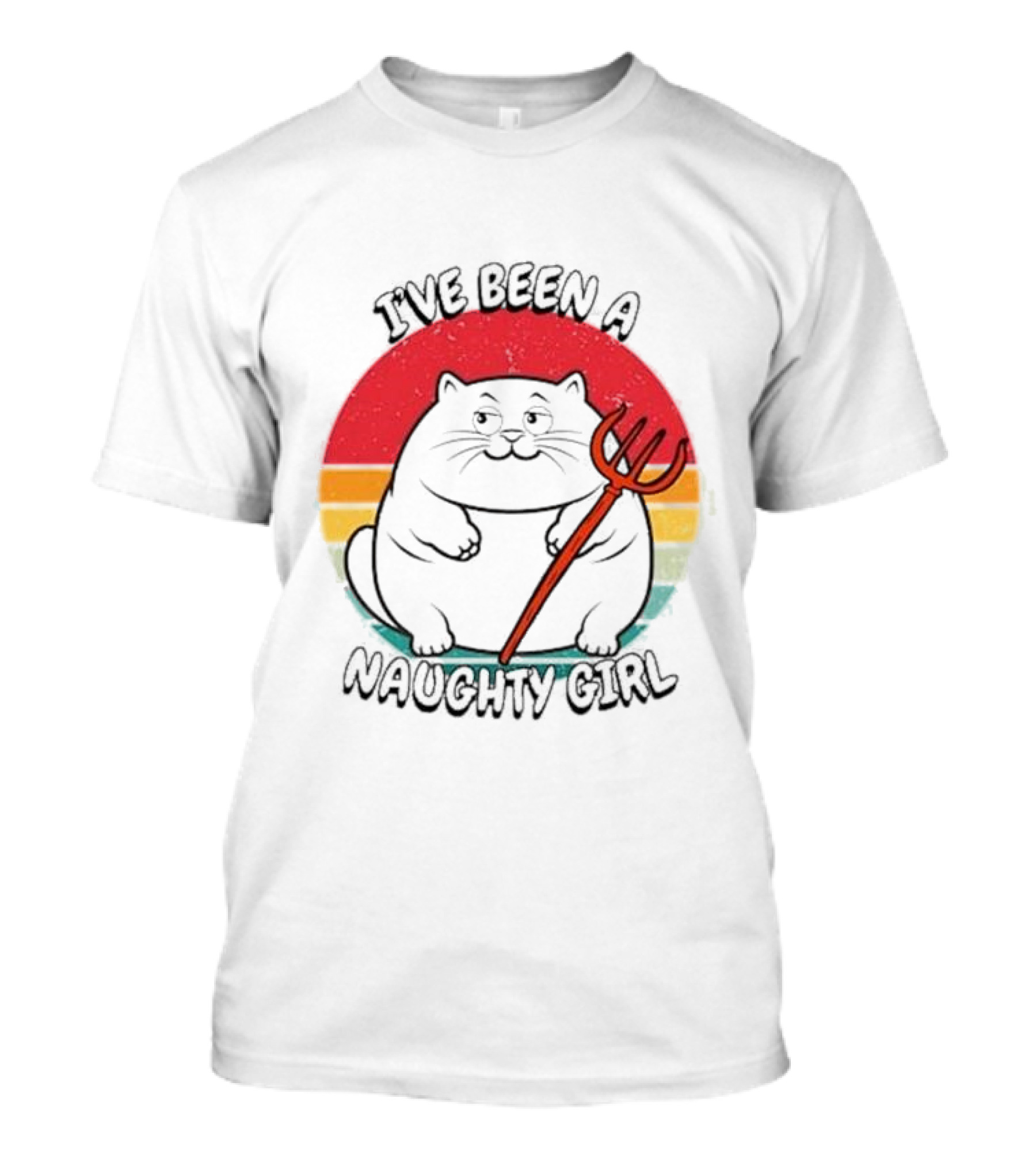 I’ve Been A Naughty Girl Cute Cat With Pitchfork T-Shirt