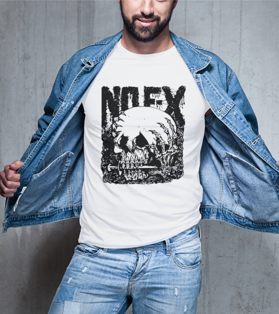 NOFX OG Skull With Skeleton Hand And Screwdriver T-Shirt