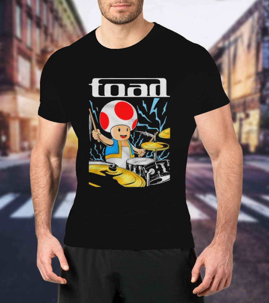 Toad Electric Drummer Mushroom Thunder T-Shirt