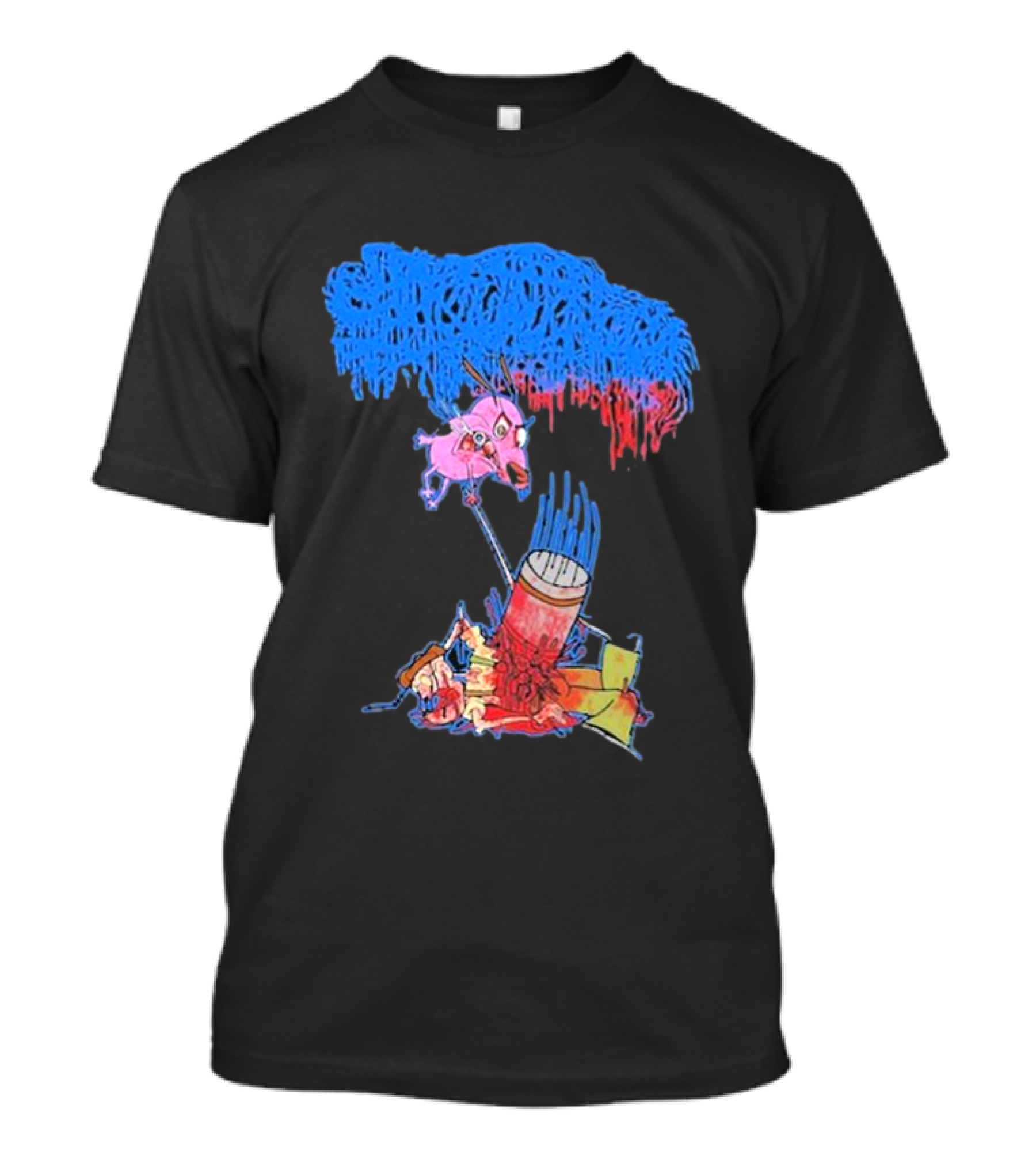 Moribund Art Sanguisugabogg Stupid Dog Psychedelic Cartoon Chaos T-Shirt