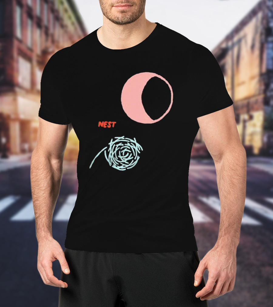 Nest And Moon Phases In Minimalist T-Shirt