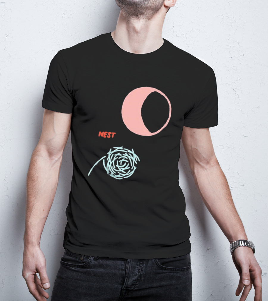 Nest And Moon Phases In Minimalist T-Shirt