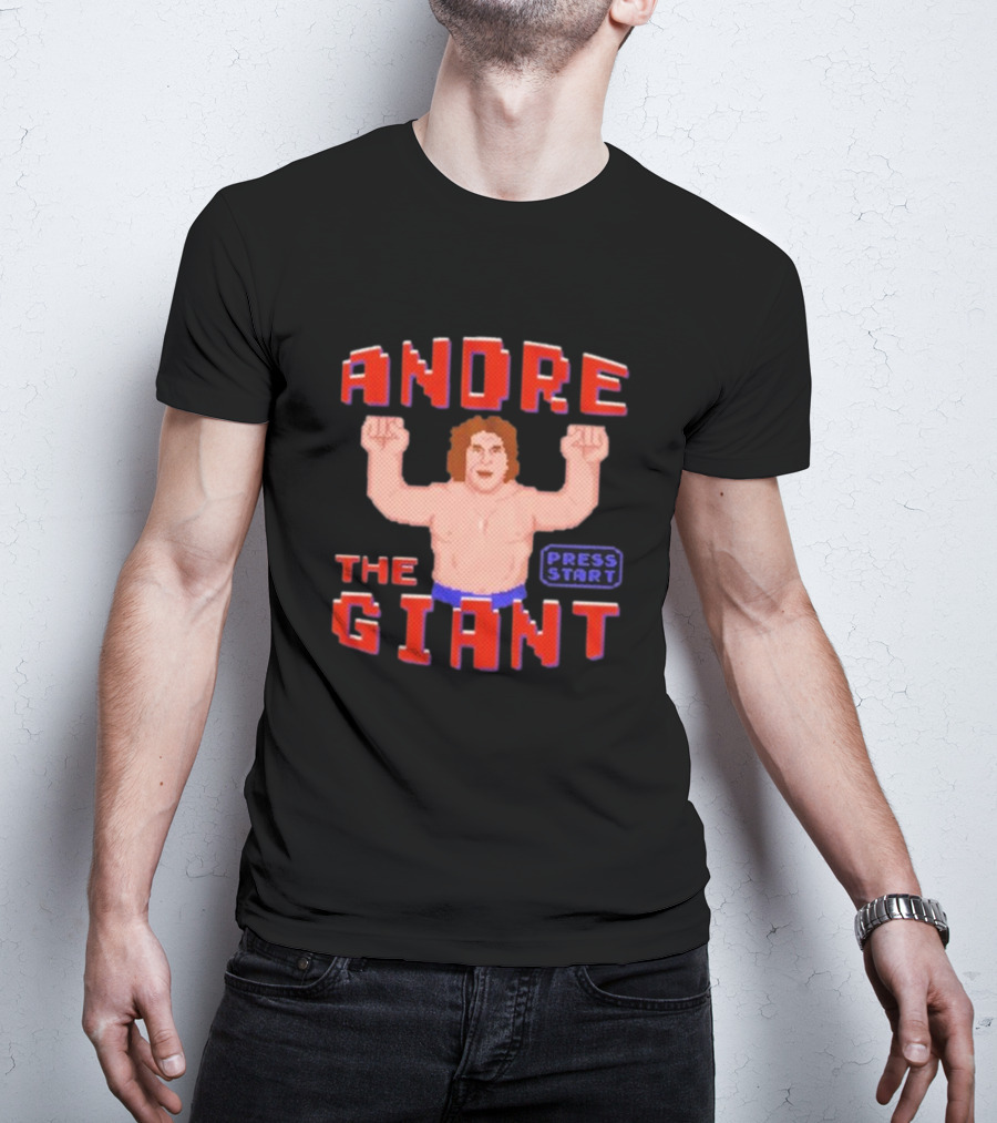 Andre The Giant Press Start Retro Gaming T-Shirt