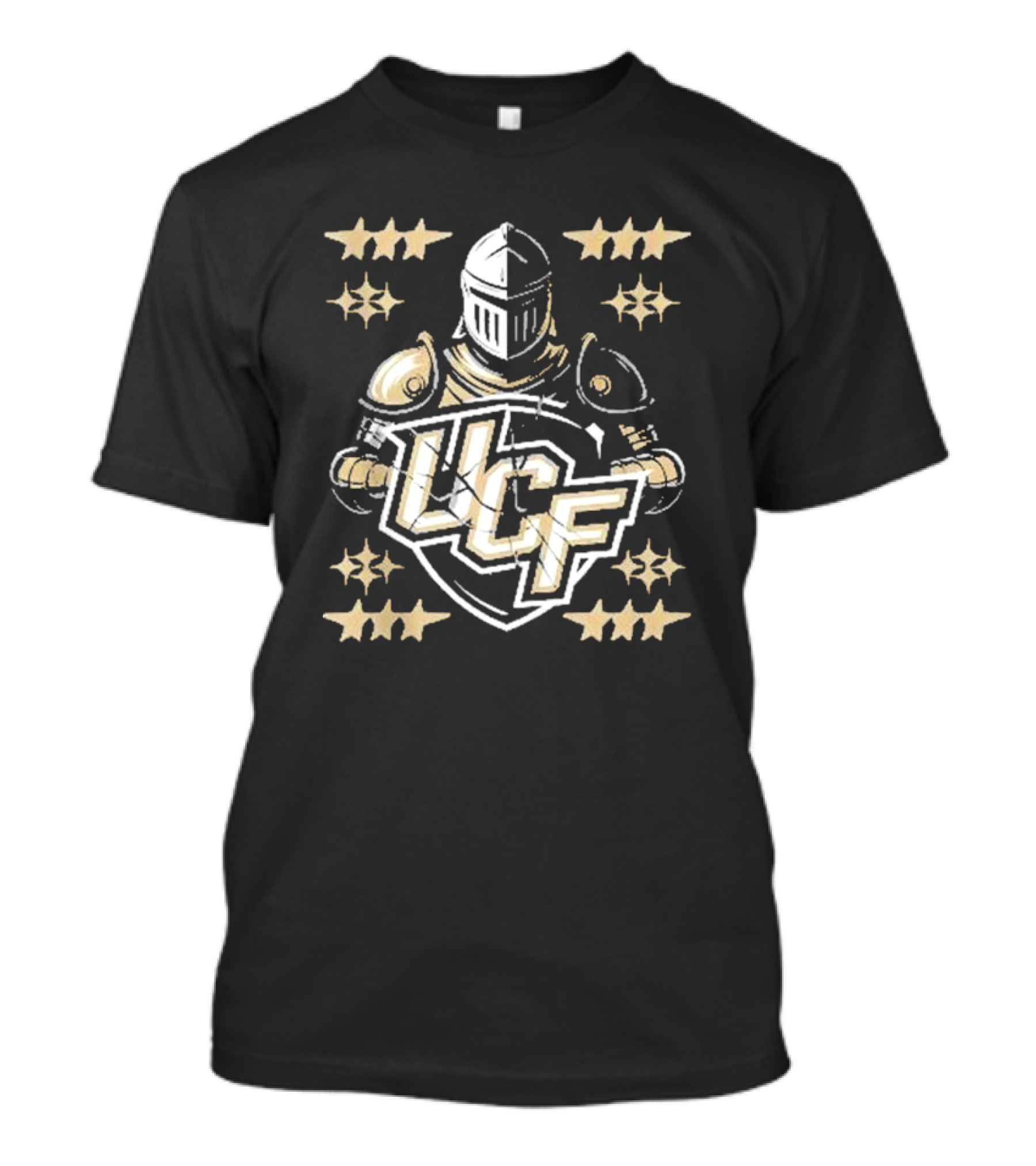 UCF Knight Armor Vintage Lettering Distressed Stars T-Shirt