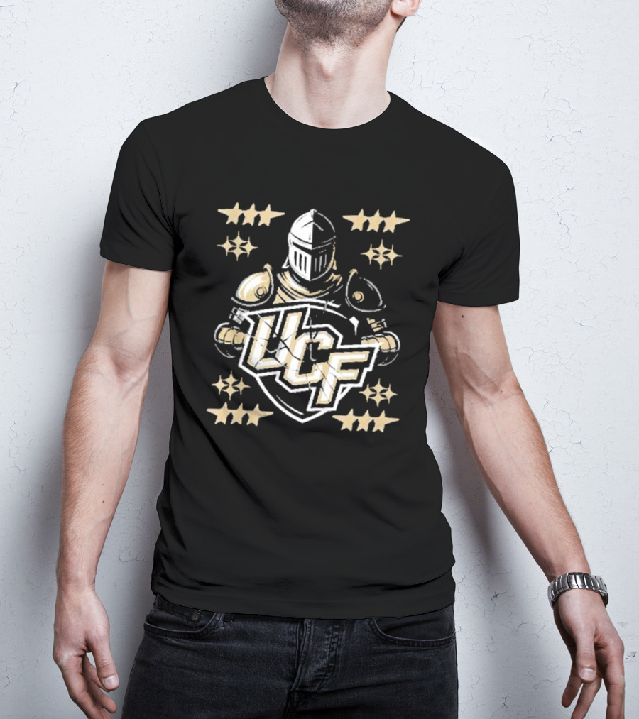 UCF Knight Armor Vintage Lettering Distressed Stars T-Shirt