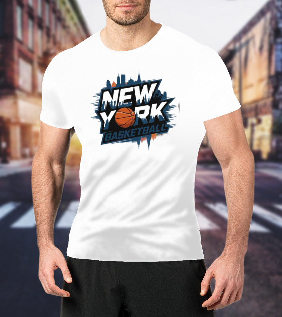 New York City Skyline Basketball T-Shirt