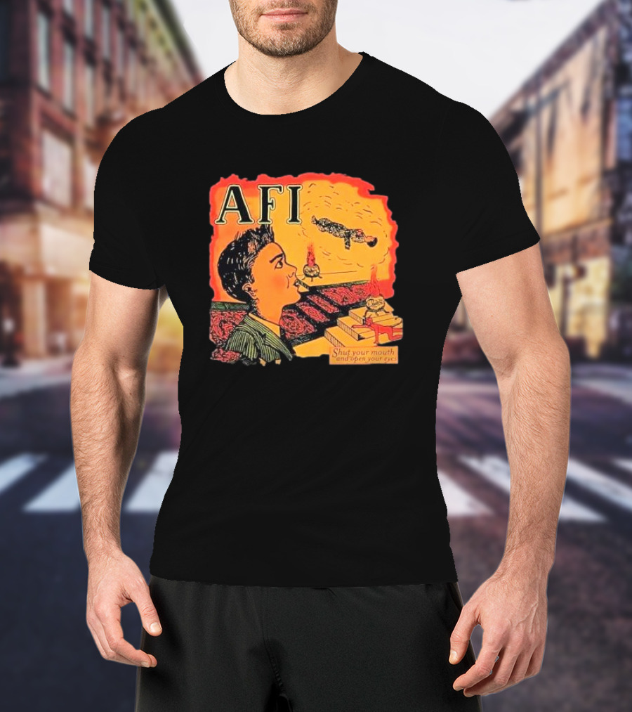 AFI Shut Your Mouth And Open Your Eyes Comic T-Shirt