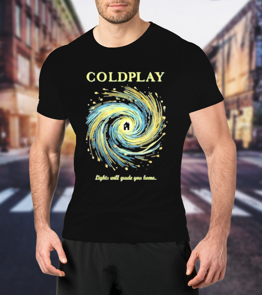 COLDPLAY Lights Will Guide You Home Swirling Universe T-Shirt