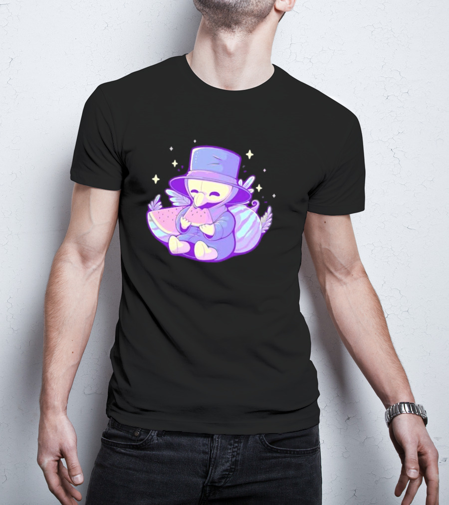 Plague Doctor Eating Watermelon Cute Kawaii T-Shirt