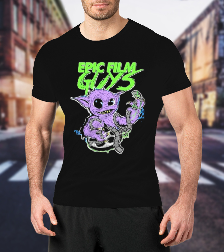 Epic Film Guys Gobby Creature Holding Film Strip T-Shirt