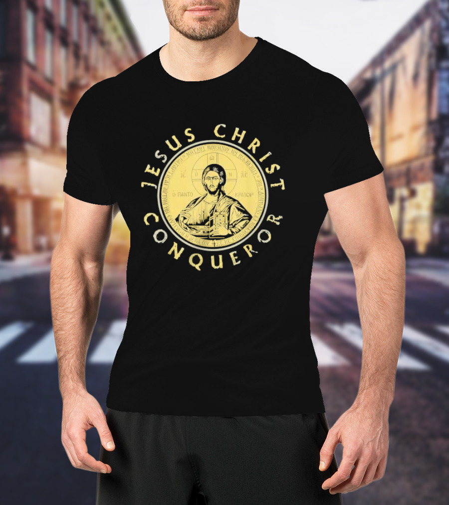 Jesus Christ Conqueror Orthodox Christian Iconography T-Shirt