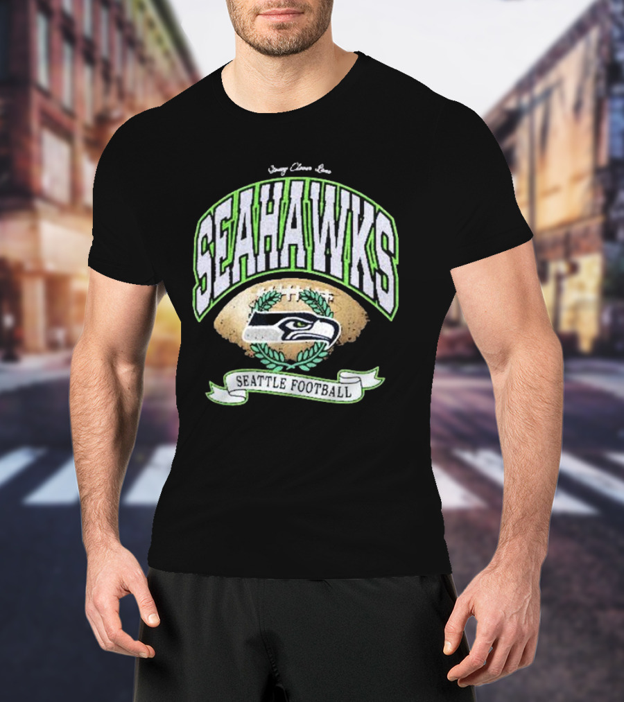 Stoney Clover Lane X 47 Seattle Seahawks Glitter Rocker Vintage Football T-Shirt
