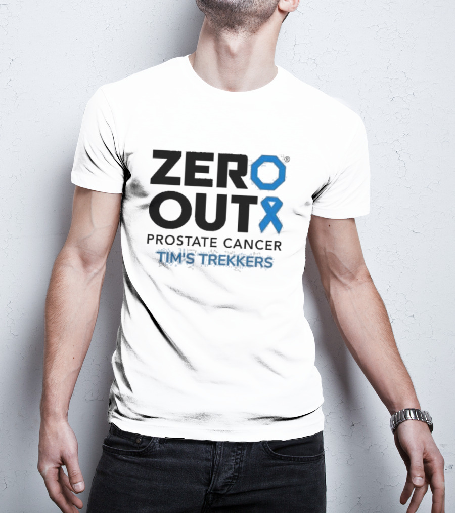 Zero Out Prostate Cancer Tim's Trekkers Awareness Blue T-Shirt