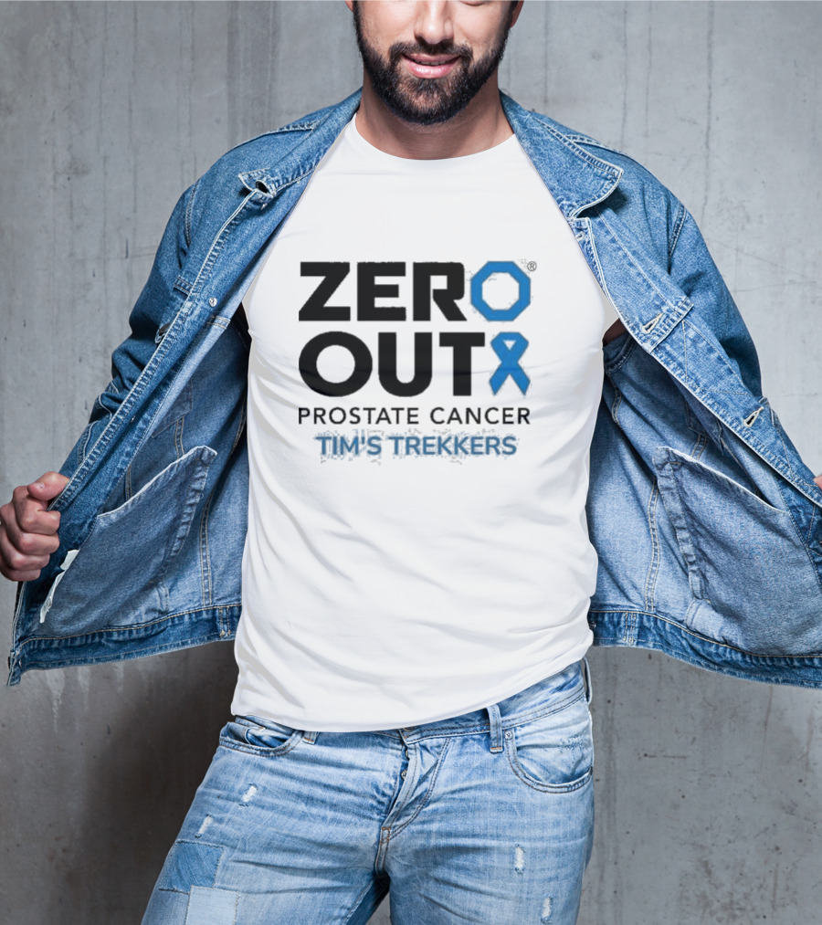 Zero Out Prostate Cancer Tim's Trekkers Awareness Blue T-Shirt