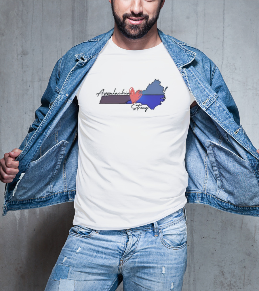 Appalachia Strong Heart With State Map T-Shirt
