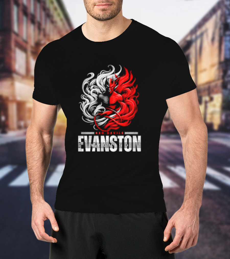 Evanston Red Devils Wyoming Fiery Mascot T-Shirt