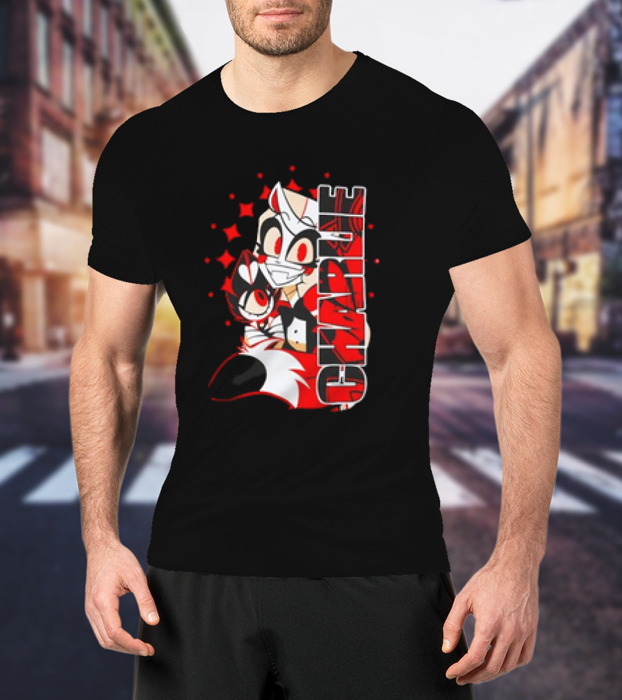 Hazbin Hotel Charlie Cartoon Character Red And Black T-Shirt