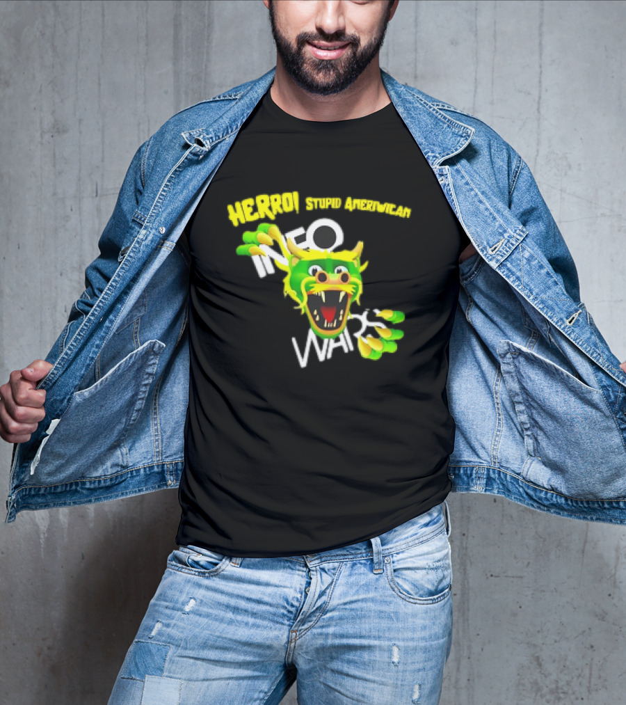 HERROI Stupid American INFO WARS Dragon Face T-Shirt