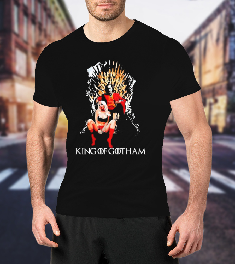 Joker And Harley Quinn King Of Gotham Throne T-Shirt