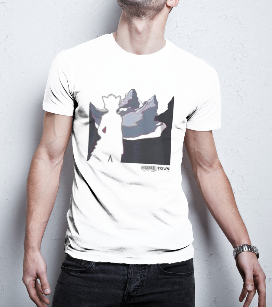 The Fox Nest Store Home Town Silhouette With Mountains Background T-Shirt