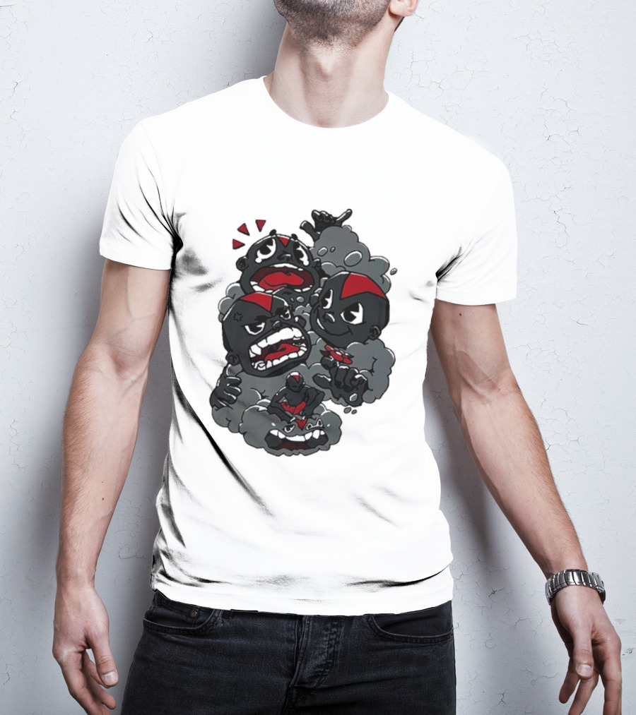 Lil Darkie Emotional Expressions Character Faces Joystick T-Shirt