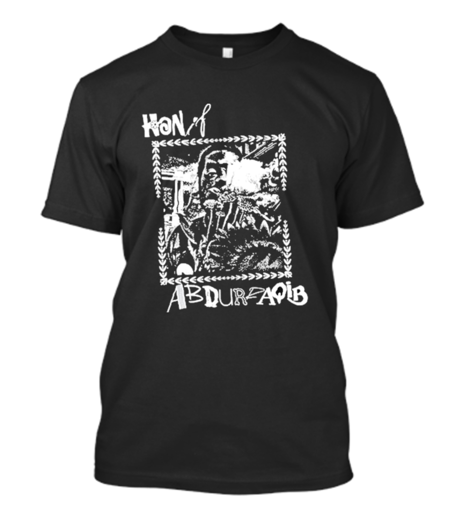 Hanif Abdurraqib Vibrant Monochrome Portrait With Ornamental Border T-Shirt