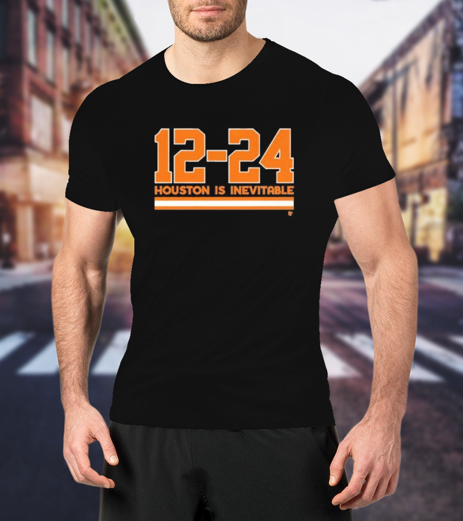 12-24 Houston Is Inevitable Orange Text T-Shirt